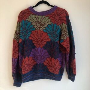 Colorful Floral Patterned Women's Sweater